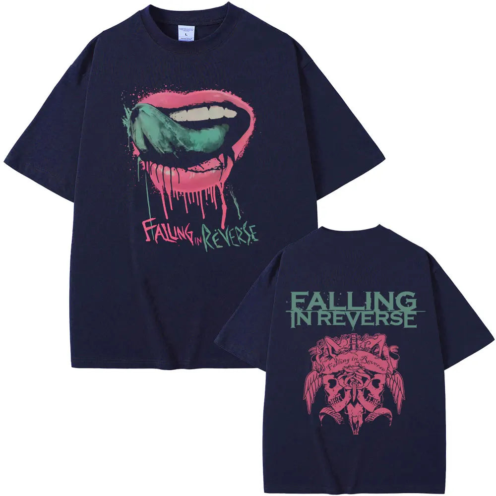 Falling in Reverse T Shirts Men Women Gothic Rock Streetwear Men's Casual Soft Cotton Retro T-shirt Male Oversized Streetwear