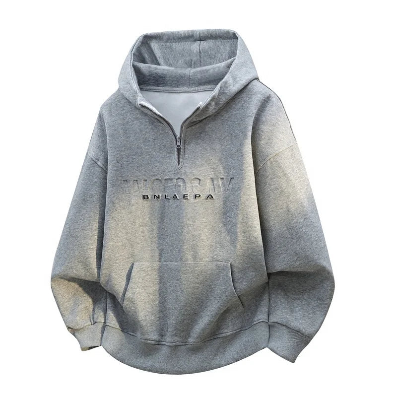 Fashionable round Neck Hoodie Men's Loose Fit Spring 2026 New Arrival Casual Cotton Blend Youthful Streetwear Style Sweatshirt