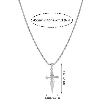 Anime Necklace for Men Judgement Chain Necklace H-X-H Pendant Men's Jewelry Cross Necklace Vintage Handmade Gift for Anime Lover