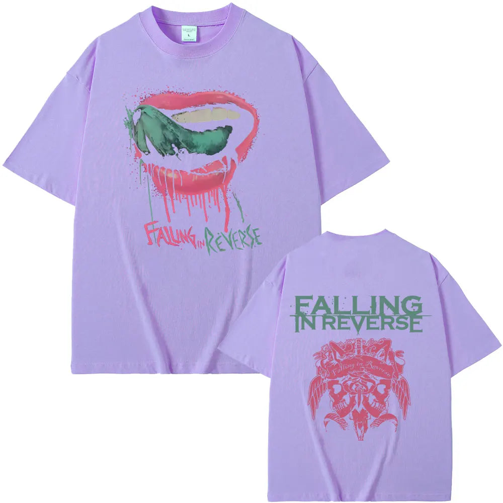 Falling in Reverse T Shirts Men Women Gothic Rock Streetwear Men's Casual Soft Cotton Retro T-shirt Male Oversized Streetwear