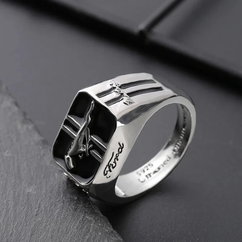 Europe and America Mustang Racing Men's  Ring Domineering Punk Party Jewelry Rock Friends Gift  Wholesale