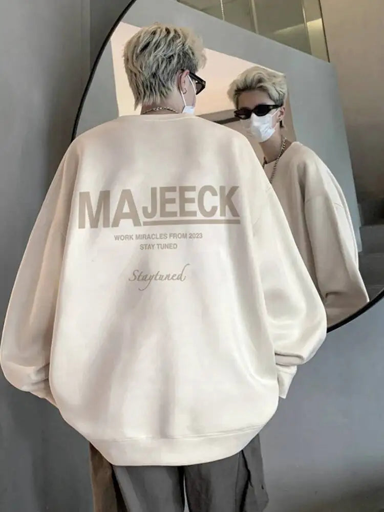 Autumn Winter Unisex Sweater Couple Long-Sleeve Sweatshirt Men Women Casual Letter Print Heavyweight Cotton Loose Versatile Top