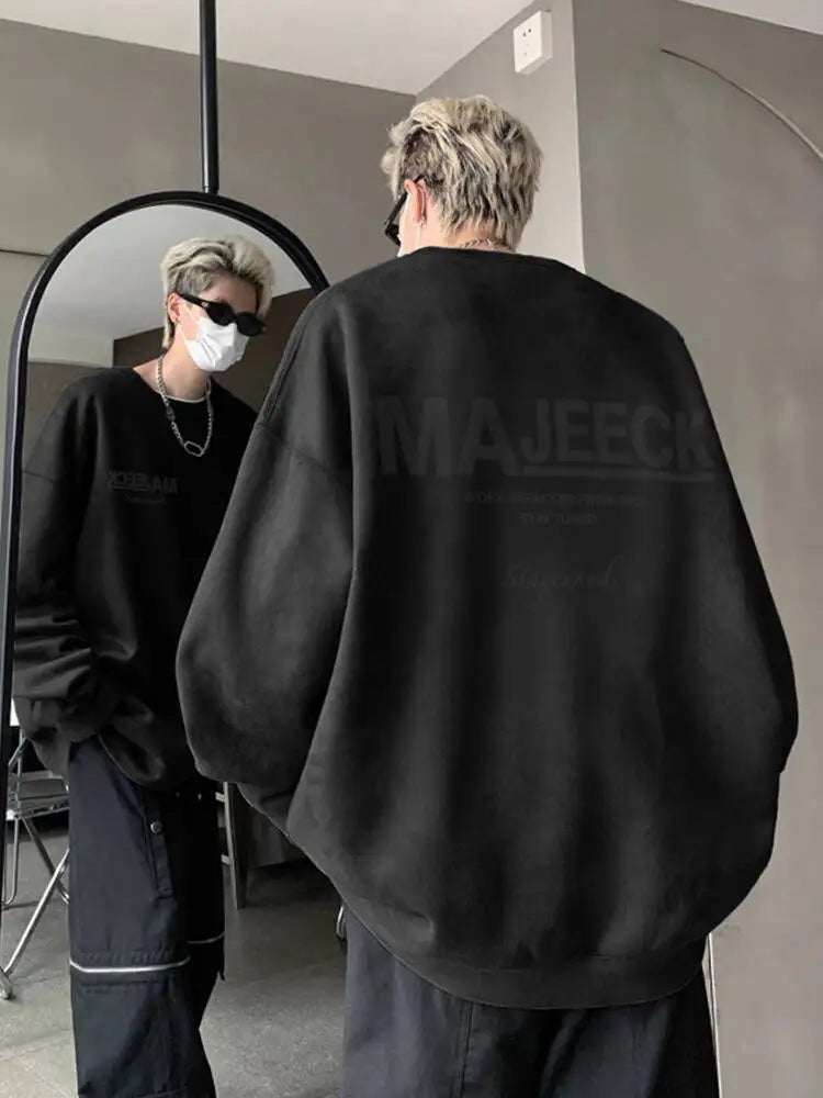 Autumn Winter Unisex Sweater Couple Long-Sleeve Sweatshirt Men Women Casual Letter Print Heavyweight Cotton Loose Versatile Top