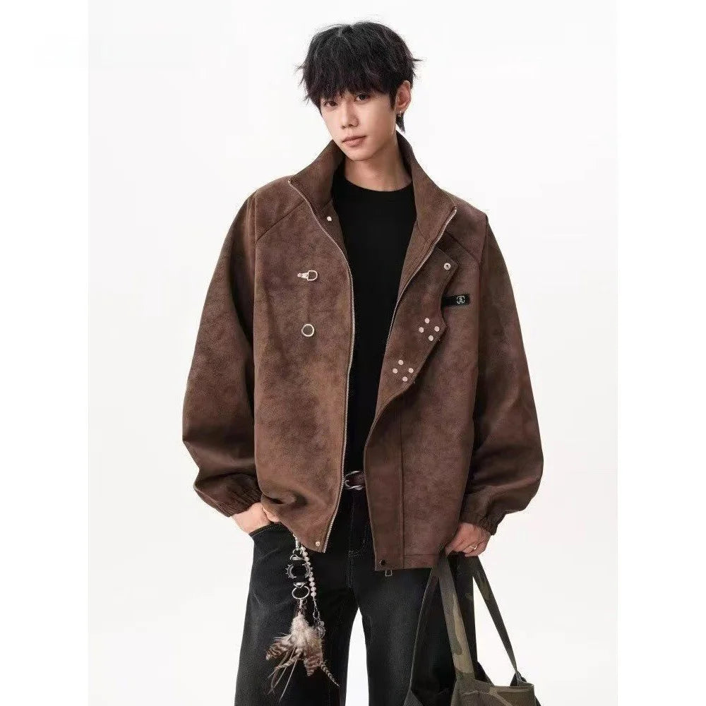 Casual Motorcycle Jacket Men's Autumn Fashion Brand Versatile High Street Handsome Leisure Outerwear