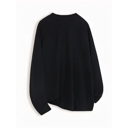 Men's Heavyweight Cotton Long Sleeved T-shirt Solid Color Casual Spring and Autumn New Style Suitable for Both Men and Women
