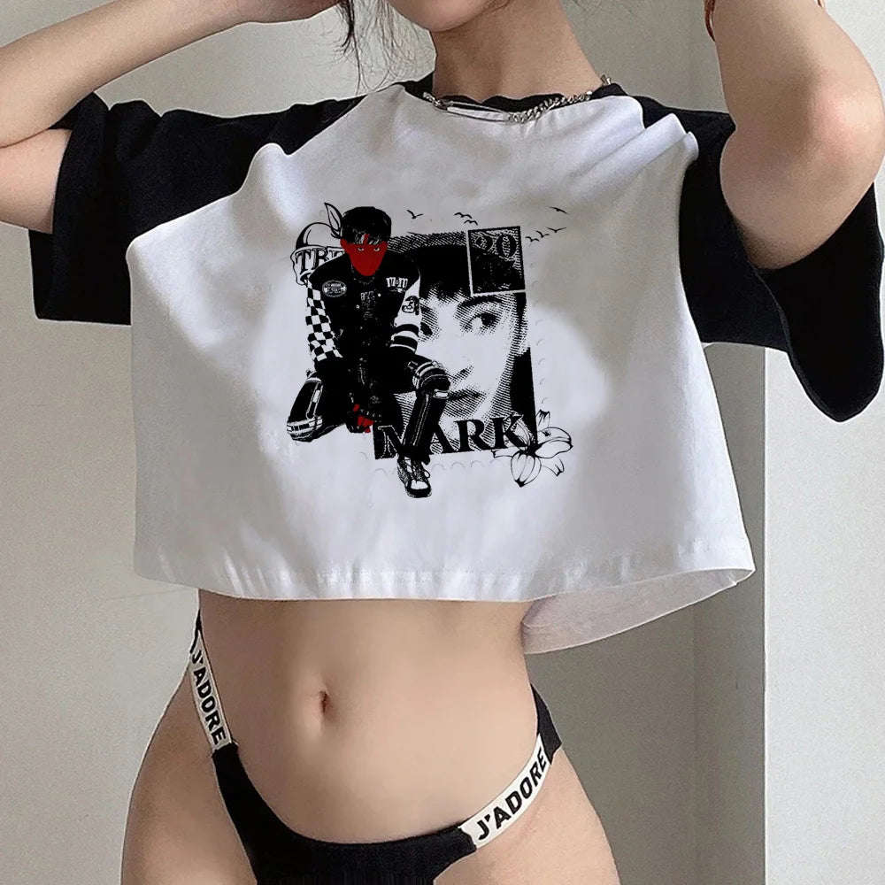 Y2k Tops streetwear  aesthetic fairycore crop top Woman cute aesthetic 90s cropped