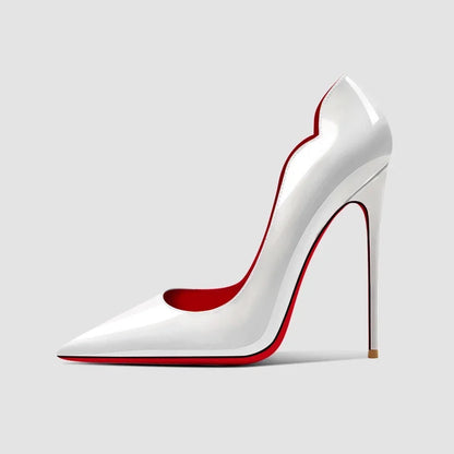 New 12cm pointed black high heels for women with slim heels, versatile and sexy, light mouth plus size single shoes 33-46