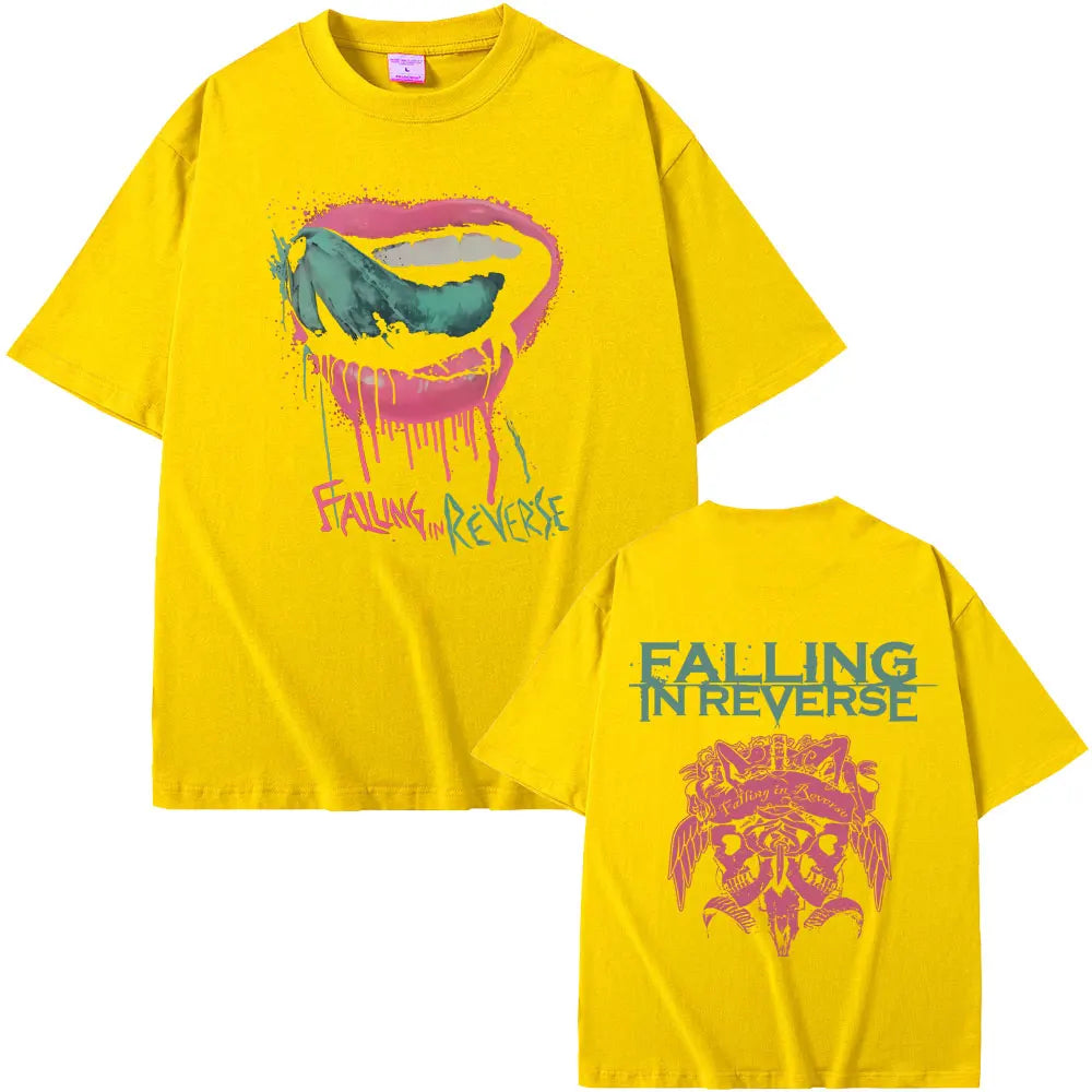Falling in Reverse T Shirts Men Women Gothic Rock Streetwear Men's Casual Soft Cotton Retro T-shirt Male Oversized Streetwear