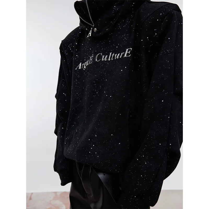 Men's Hoodie Sweatshirt Half Zipper Heavyweight Street Style Summer Jacket Shoulder Padded Casual Comfortable Unisex Hoodie
