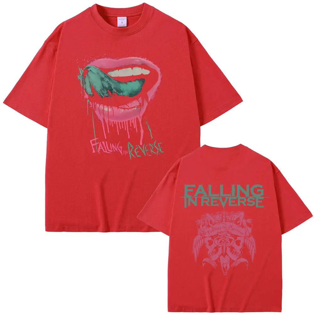 Falling in Reverse T Shirts Men Women Gothic Rock Streetwear Men's Casual Soft Cotton Retro T-shirt Male Oversized Streetwear