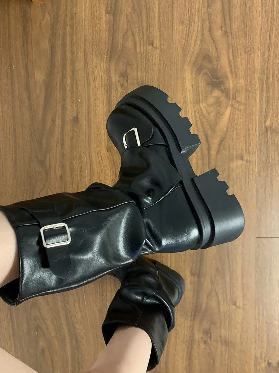 Short boots women's 2025 new spring and autumn winter retro Maillard mid boots women's