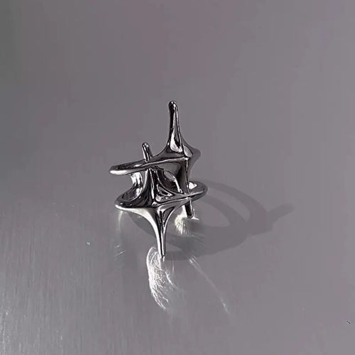 Cute Y2K Star Open Ring for Women Creative Vintage Silver Color Adjustable Rings Couple Jewelry Gift