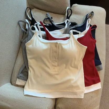 Yoga Tank Top, One-piece Mock Two-piece Sports Tank Top With Push-up Bra Pads, Breathable Quick-Drying Workout Fitness Wear