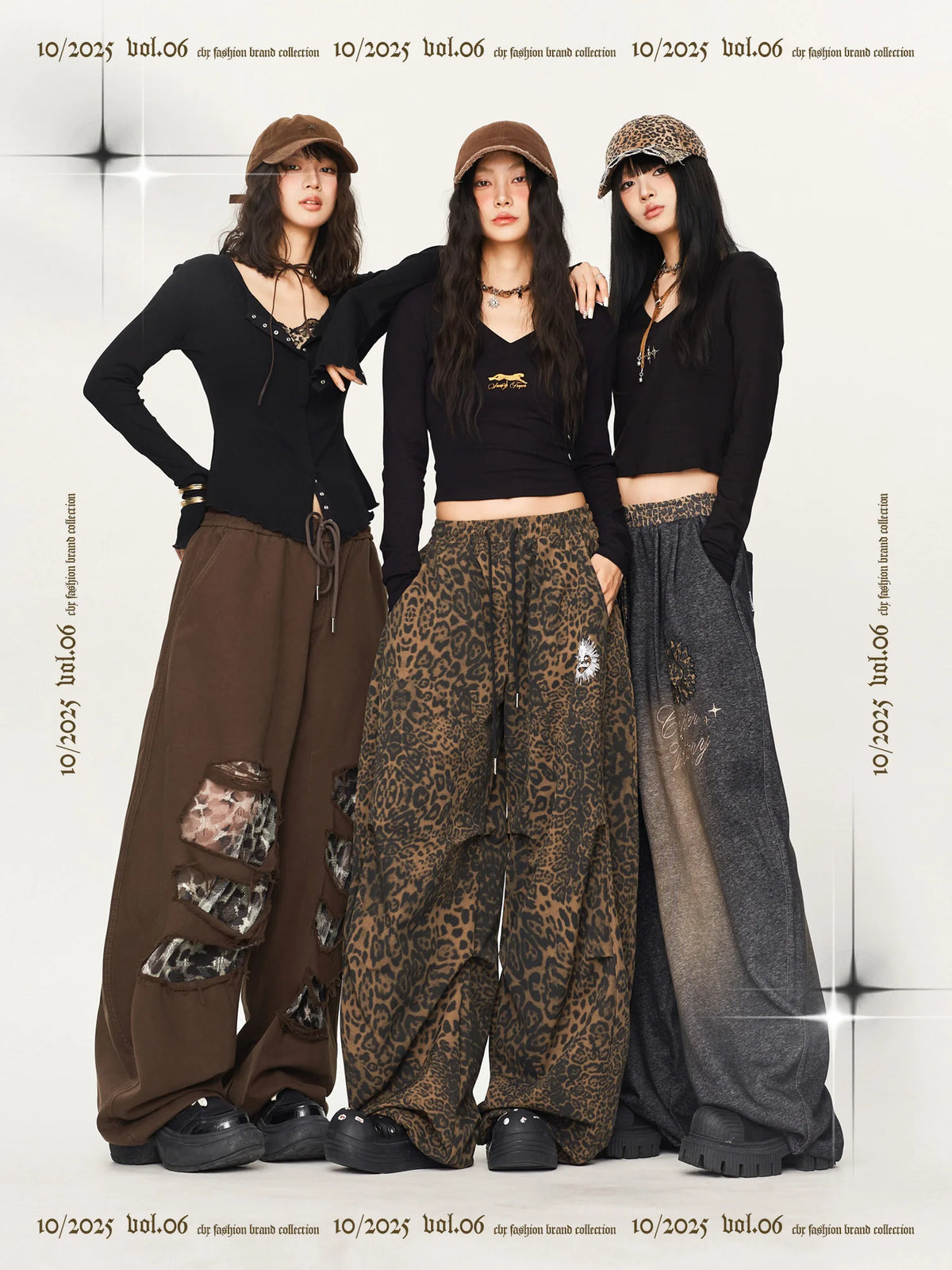 CBXLAB Street Dance Trendy Wild Leopard Print Series American Retro Personality Sports Pants Hip Hop Hot Girl Casual Pants