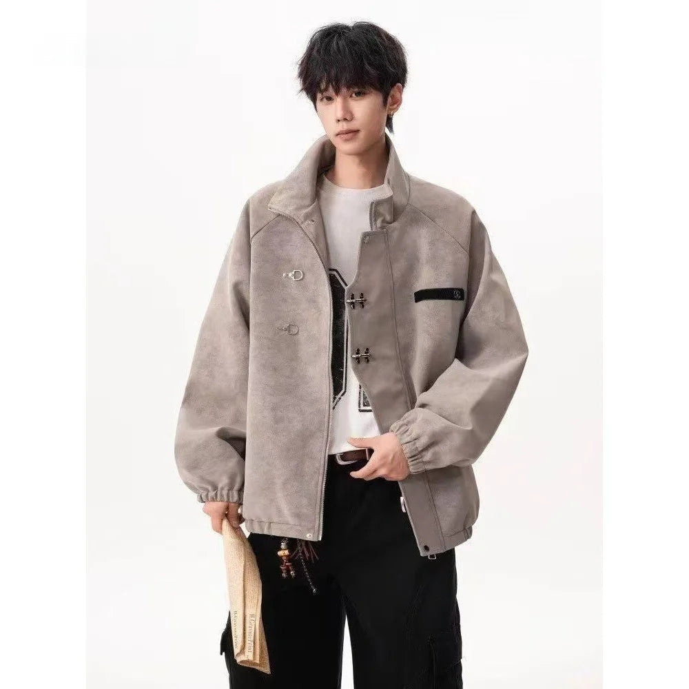 Casual Motorcycle Jacket Men's Autumn Fashion Brand Versatile High Street Handsome Leisure Outerwear