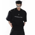 Deconstructive Design Metal Buckle Patchwork High Street Casual T Shirt Summer Man Techwear Style Short Sleeve Tops