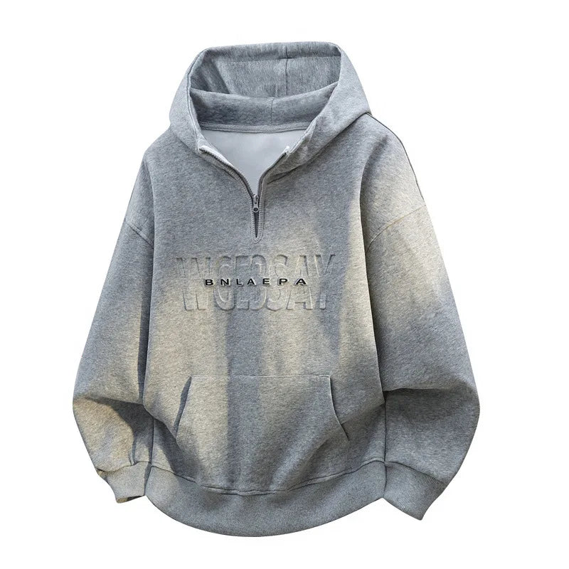 Fashionable round Neck Hoodie Men's Loose Fit Spring 2026 New Arrival Casual Cotton Blend Youthful Streetwear Style Sweatshirt