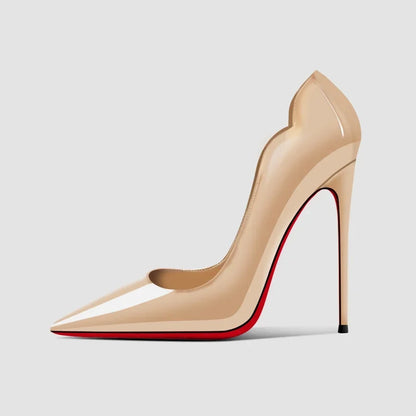 New 12cm pointed black high heels for women with slim heels, versatile and sexy, light mouth plus size single shoes 33-46