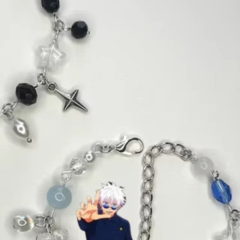 Handmade Bracelets | anime inspired bracelets, couple friendship set, grunge whimsygoth set, jujutsu, gojo geto