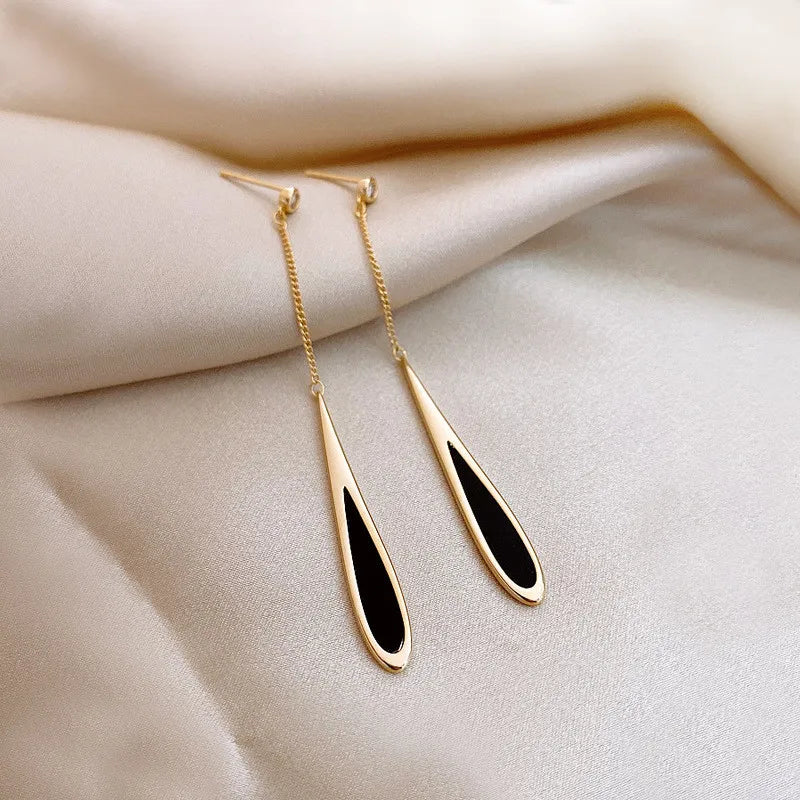 Trendy Long Wire Tassel Thread Chain Climb Star Heart Beads Pendants Drop Earrings women's Straight Hanging Earings Jewelry