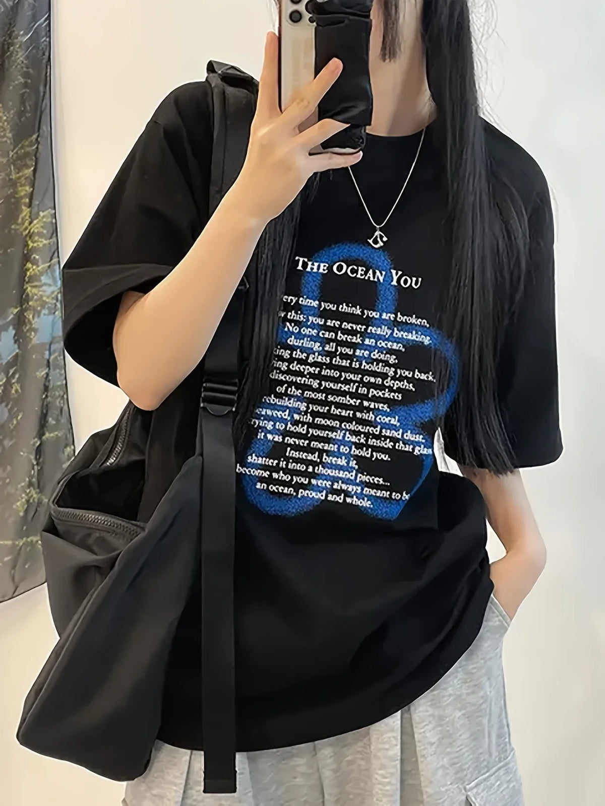 Y2k Letter Print Black T-Shirt Womens Graphic Tee Sweet Spicy Summer Street Style Tops Casual LooseFit Vintage Summer Streetwear