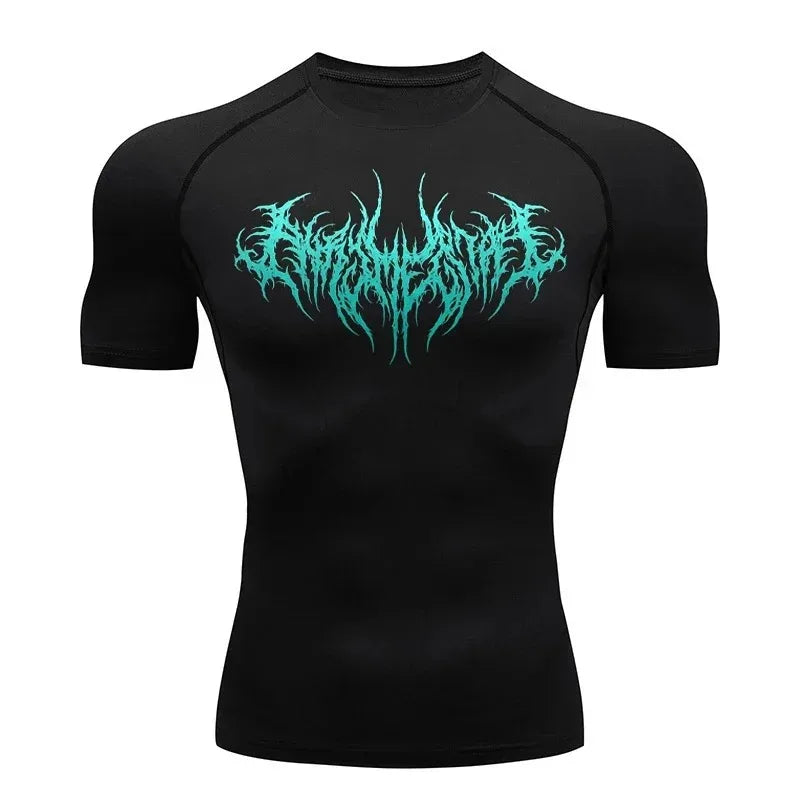 Men's Stretch Compression Shirt Fitness Gym Sports Running T-Shirt Thin Breathable Basketball Training Short Sleeve Top S-3XL