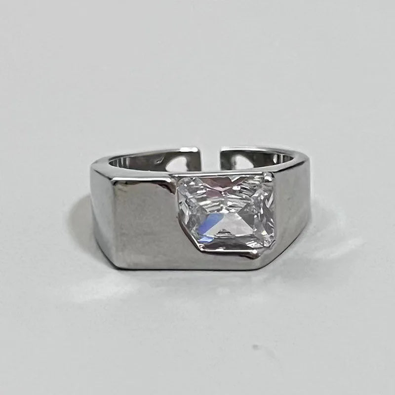 Cute Y2K Star Open Ring for Women Creative Vintage Silver Color Adjustable Rings Couple Jewelry Gift