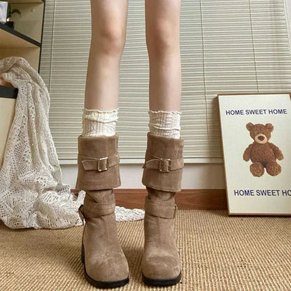 Retro pile boots Western cowboy boots Summer 2025 new high boots Spring and Autumn boots