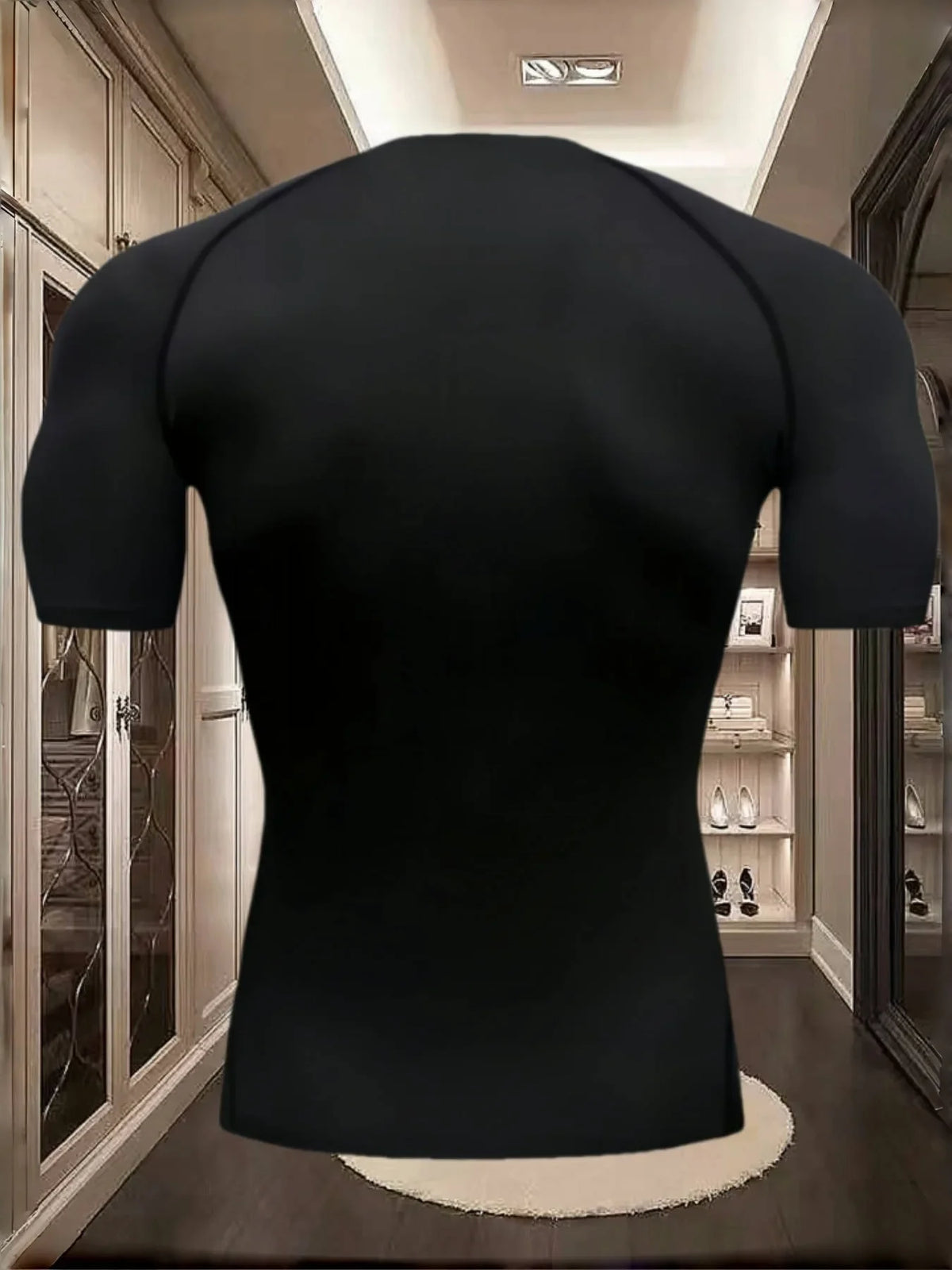 New Men's Fitness Clothes, Fashionable Gothic Pattern Print, High Elasticity Muscle Fitness Shaping Design
