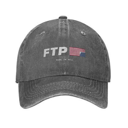 Y2K FTP Made In Hell Personalized Retro Cowboy Washed Baseball Caps Man  Denim Sunscreen Hat Female Camping Snapback Cap