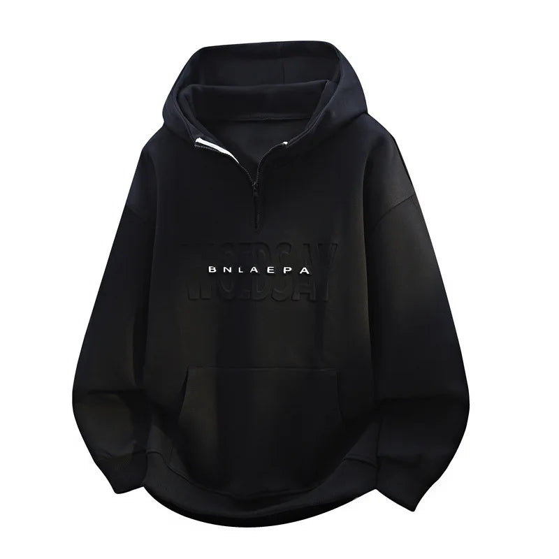 Fashionable round Neck Hoodie Men's Loose Fit Spring 2026 New Arrival Casual Cotton Blend Youthful Streetwear Style Sweatshirt