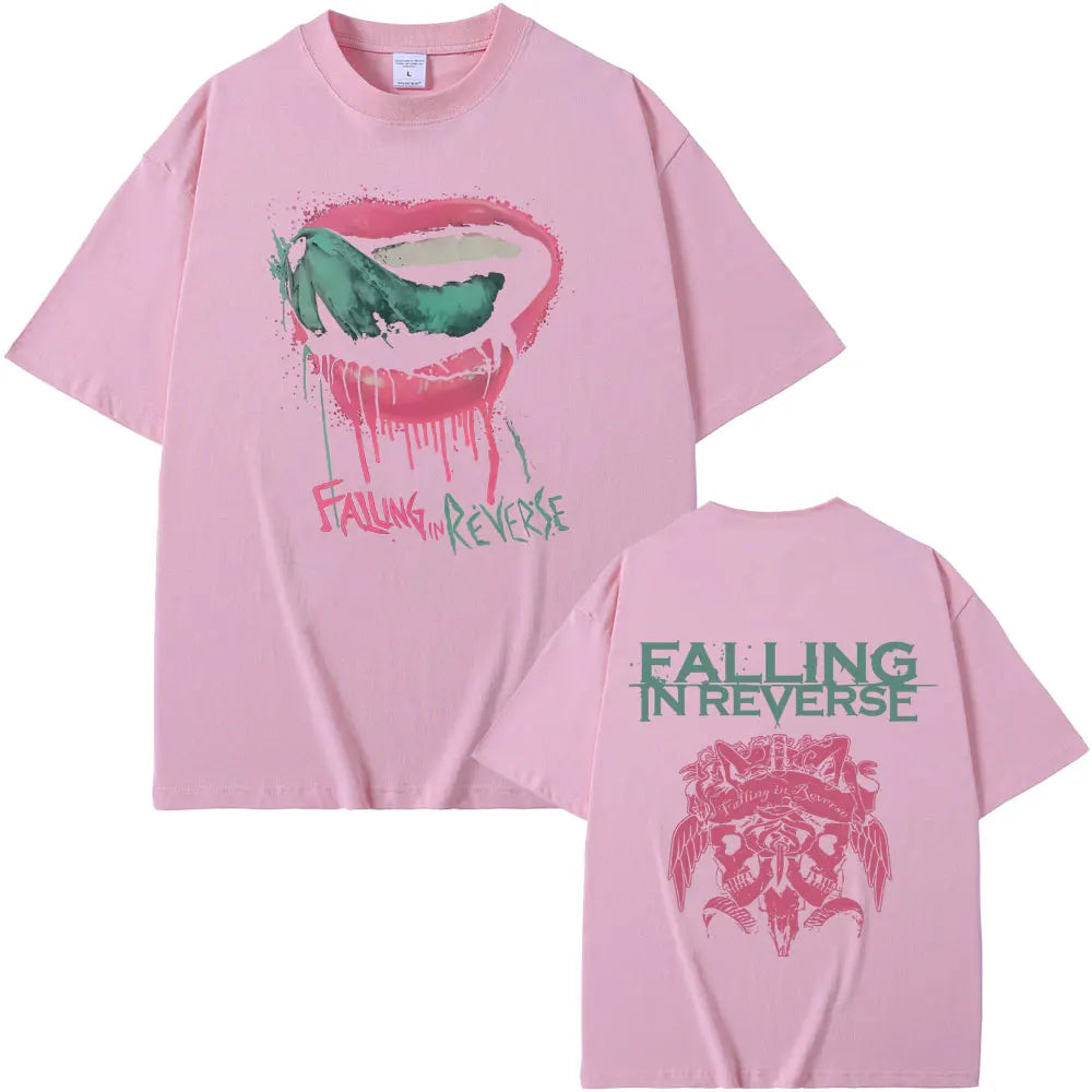Falling in Reverse T Shirts Men Women Gothic Rock Streetwear Men's Casual Soft Cotton Retro T-shirt Male Oversized Streetwear