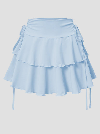 New Solid Color Skirt Women Summer Fashion Outdoor Versatile High Waist Slim Fit Elastic Waist Short Skirt Goods In Stock