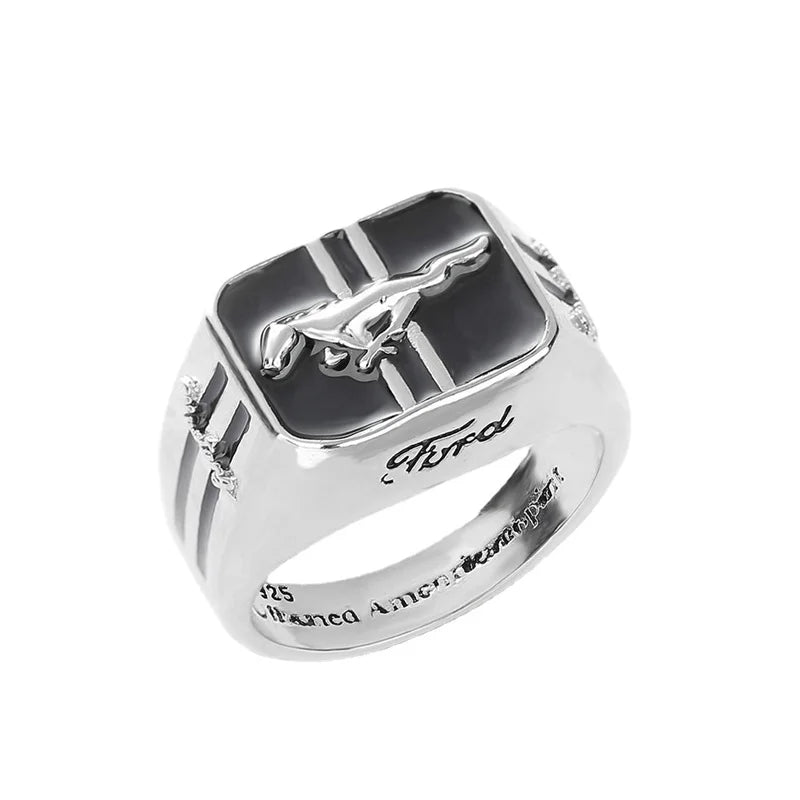 Europe and America Mustang Racing Men's  Ring Domineering Punk Party Jewelry Rock Friends Gift  Wholesale
