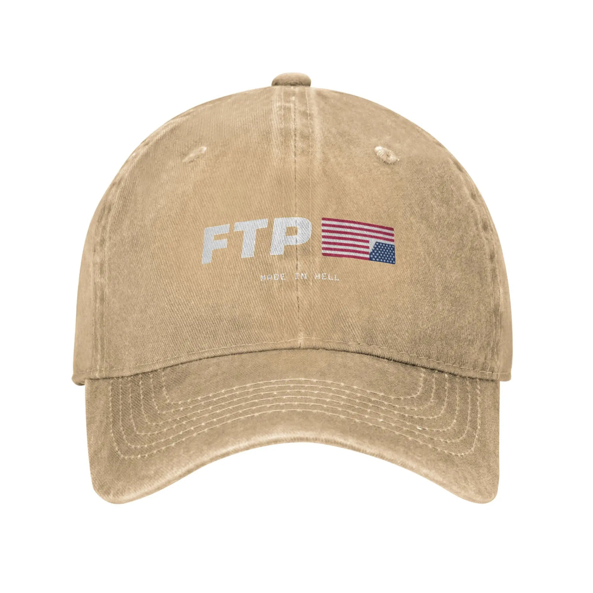 Y2K FTP Made In Hell Personalized Retro Cowboy Washed Baseball Caps Man  Denim Sunscreen Hat Female Camping Snapback Cap
