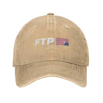 Y2K FTP Made In Hell Personalized Retro Cowboy Washed Baseball Caps Man  Denim Sunscreen Hat Female Camping Snapback Cap