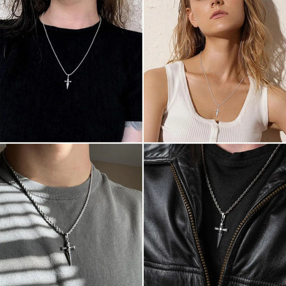 Anime Necklace for Men Judgement Chain Necklace H-X-H Pendant Men's Jewelry Cross Necklace Vintage Handmade Gift for Anime Lover