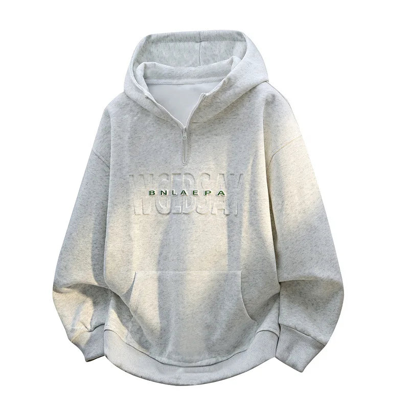 Fashionable round Neck Hoodie Men's Loose Fit Spring 2026 New Arrival Casual Cotton Blend Youthful Streetwear Style Sweatshirt