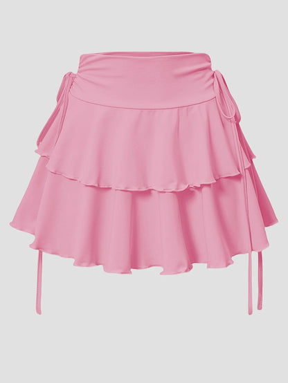 New Solid Color Skirt Women Summer Fashion Outdoor Versatile High Waist Slim Fit Elastic Waist Short Skirt Goods In Stock