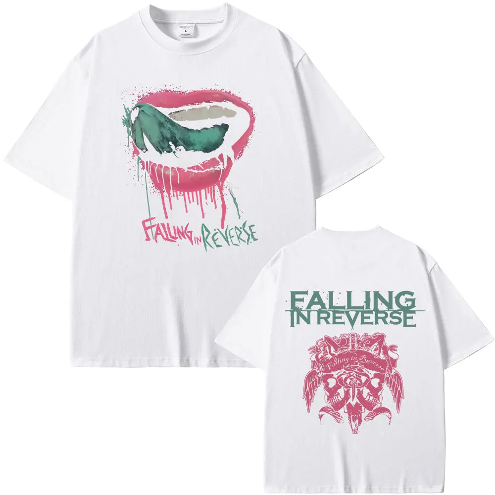Falling in Reverse T Shirts Men Women Gothic Rock Streetwear Men's Casual Soft Cotton Retro T-shirt Male Oversized Streetwear