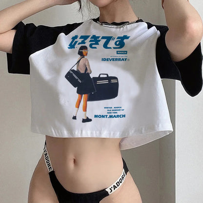 Y2k Tops streetwear  aesthetic fairycore crop top Woman cute aesthetic 90s cropped