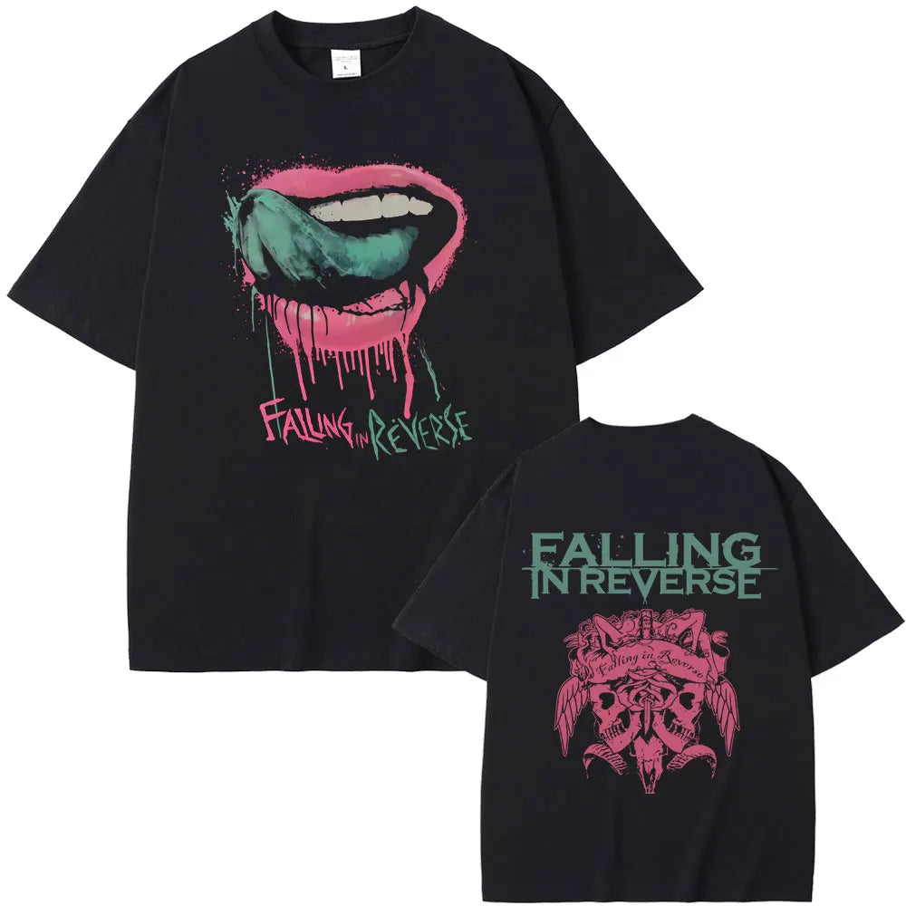 Falling in Reverse T Shirts Men Women Gothic Rock Streetwear Men's Casual Soft Cotton Retro T-shirt Male Oversized Streetwear