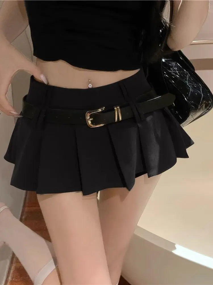 Sexy  Skirt Women's Spring High Waist Pleated Micro  Skirt JK Skirt Beautiful Girls Short Skirts Casual Polyester