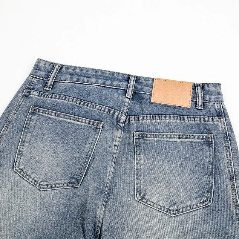 Men's Baggy Lantern Wide Leg Jeans Vintage Washed Denim Pants Loose Streetwear Casual Trousers for Spring Autumn Daily Outdoor