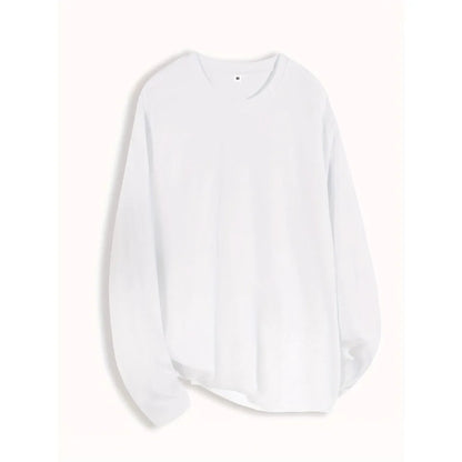 Men's Heavyweight Cotton Long Sleeved T-shirt Solid Color Casual Spring and Autumn New Style Suitable for Both Men and Women
