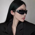 Y2K Retro Sport Sunglasses for Women Men Vintage 90s Wrap Around Eyeglass UV400 Protection Cycling Windproof Sun Glasses